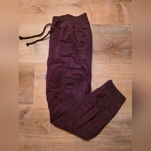 Hollister Burgundy Cargo Flex Comfort Jogger Pants Size Small Womens